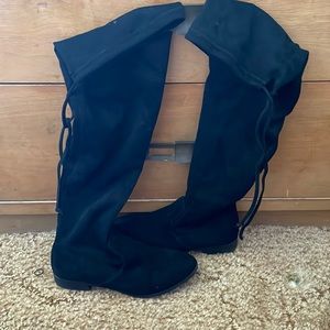 Black lace boots size 8